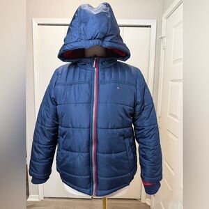 Tommy Hilfiger Kids Blue Hooded Puffer Jacket